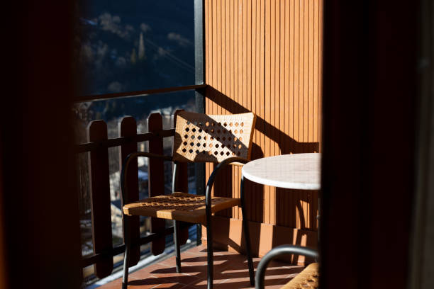 istock Balcony or terrace on apartment in mountain with sunlight 1092760028