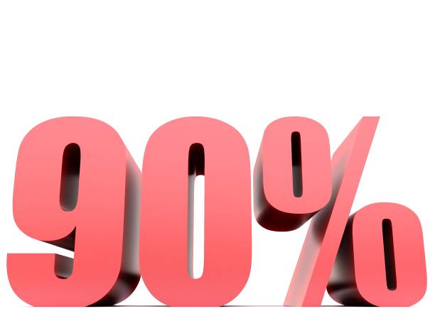 istock ninety  percent 90% symbol .3d rendering 1092766700