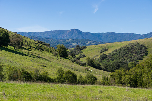 View towards Mount Umunhum from Santa Teresa Park, Santa Cruz mountains, California