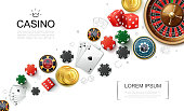 Realistic Casino Elements Concept
