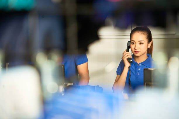 radio that communicates with the security guard