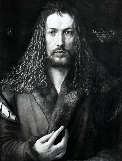 Self-Portrait by Albrecht Dürer, 1471-1528, german painter Image from 19th century 1528 stock pictures, royalty-free photos & images