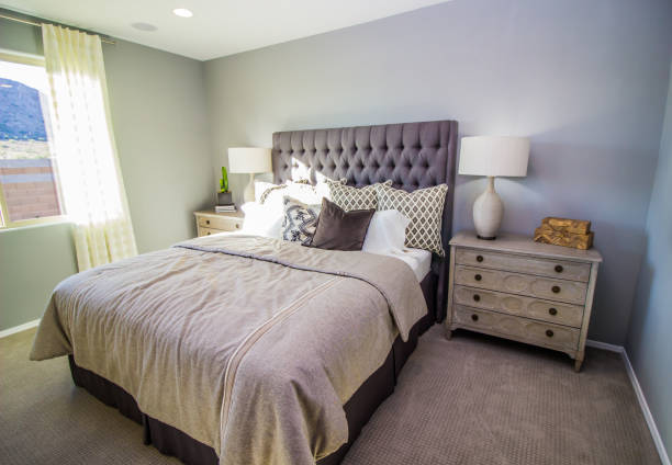 istock Bedroom With Bed, Lamps And Night Stands 1092779046
