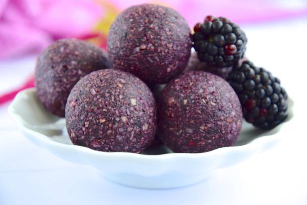 istock Vegan blackberry oat coconut energy bites 1092782288