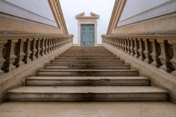 Staircase at The University of Coimbra stock photo