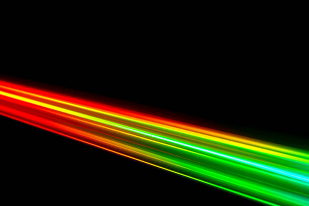 beams of light refracting - prism spectrum laser rainbow imagens e fotografias de stock