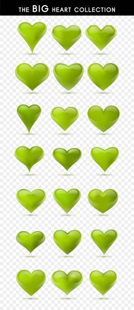 istock Set of red vector hearts. Vector illustration. Red realistic heart, isolated. - Vector 1092815140