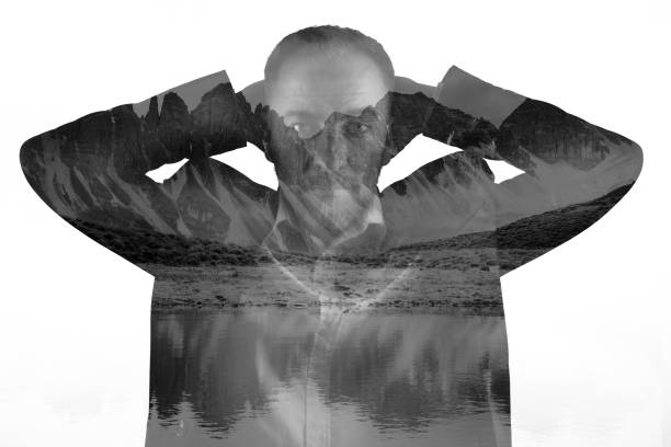 istock Double exposure of a man thinking about vacation 1092837086