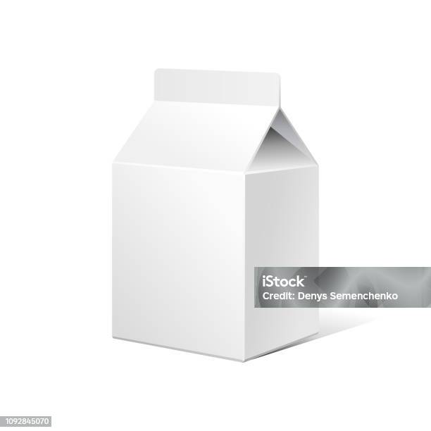 Vetores de Leite Pequeno Caixa Pacotes Em Branco Branco Pronto Para Seu Projeto Produto Embalagem Vector Eps10 e mais imagens de Embalagem cartonada de leite