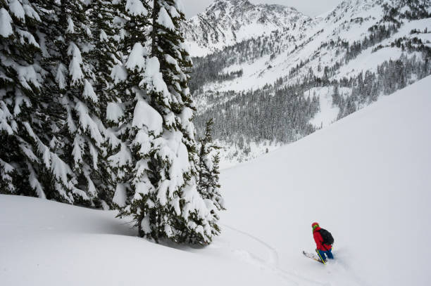 istock Backcountry skiing fresh lines in the mountains 1092851340