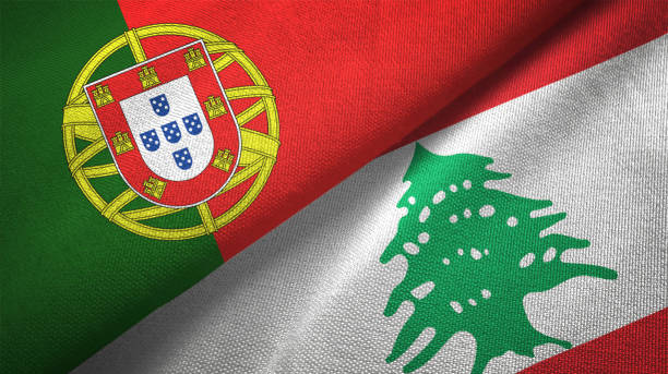 liban portugal deux drapeaux realations ensemble textile tissu tissu texture et - portuguese culture portugal flag coat of arms photos et images de collection