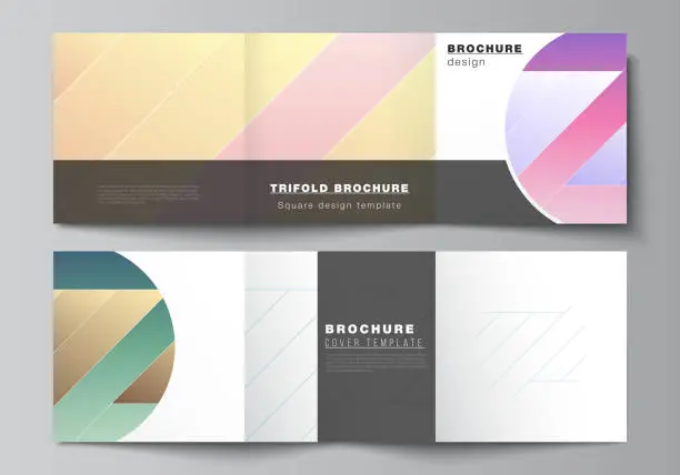 Vector illustration of The minimal vector editable layout of square format covers design templates for trifold brochure, flyer, magazine. Creative modern cover concept, colorful background.