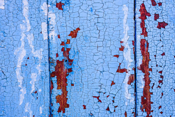 Background of blue painted wooden surface