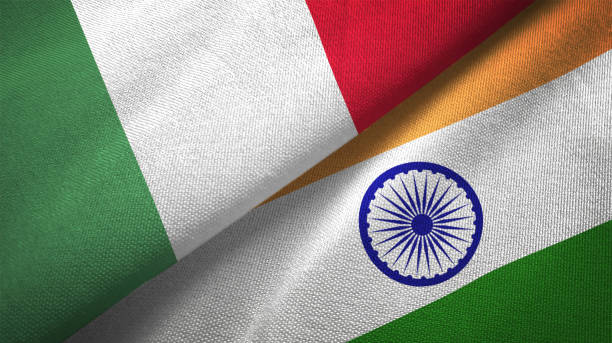 istock India and Italy two flags together textile cloth fabric texture 1092859622