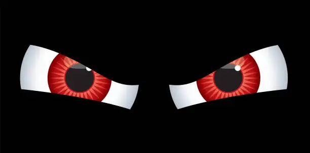 Vector illustration of Red Evil Eyes