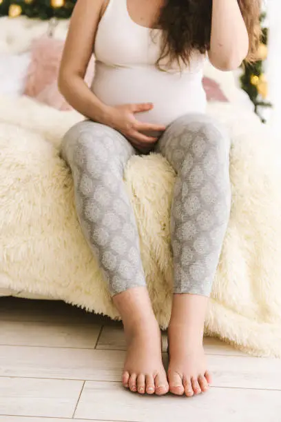 Photo of Swollen feet in a pregnant woman for 9 months