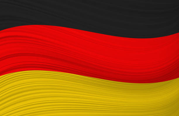 wehende flagge deutschland - deutsches wappen stock-grafiken, -clipart, -cartoons und -symbole