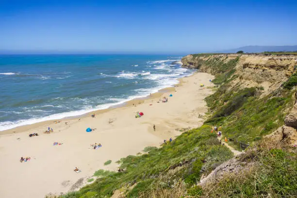 Photo of Popular beach on the Pacific Ocean coast near Half Moon Bay, San Francisco bay area, California