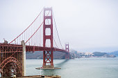 Golden gate bridge on a foggy day, San Francisco, California