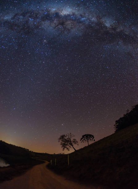 istock Night road and milky way 1092906120