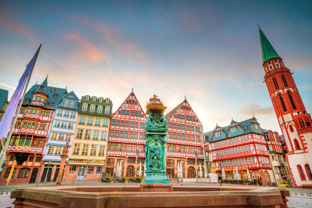 istock Frankfurt Old town square romerberg at twilight 1092908730