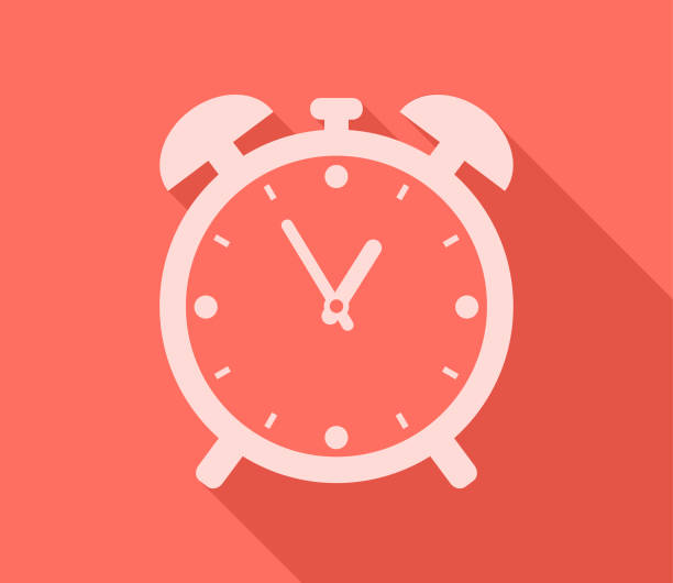 Alarm clock timer showing time vector art illustration