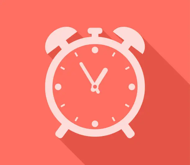 Vector illustration of Alarm clock timer showing time