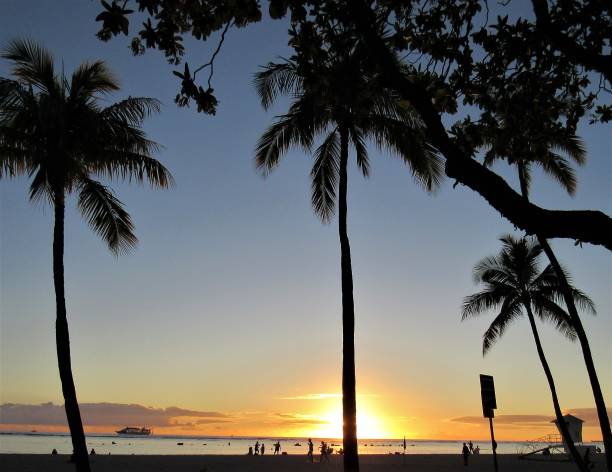 istock Sunset at Ala Moana Beach Park, Waikiki, Oahu, HI 1092924558