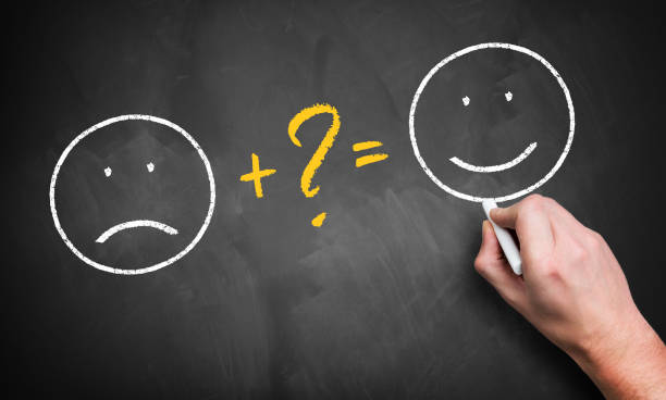 smiley with bad mood changes to happy smiley