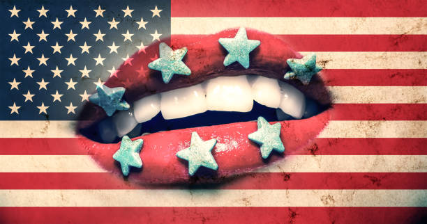 Flag of America with old grunge texture