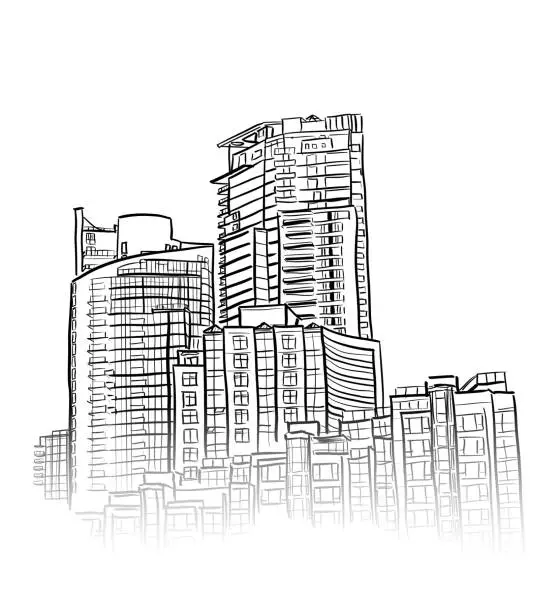 Vector illustration of Sky Rise Apartments