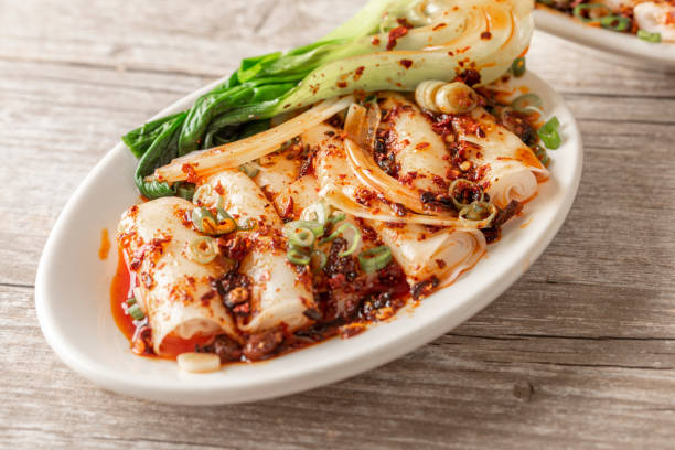 istock Rice Noodle Wrap with Chili Oil 1092947600