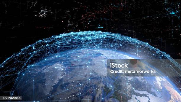 グローバル通信ネットワークの概念 - 地球儀のストックフォトや画像を多数ご用意 - 地球儀, つながり, テクノロジー