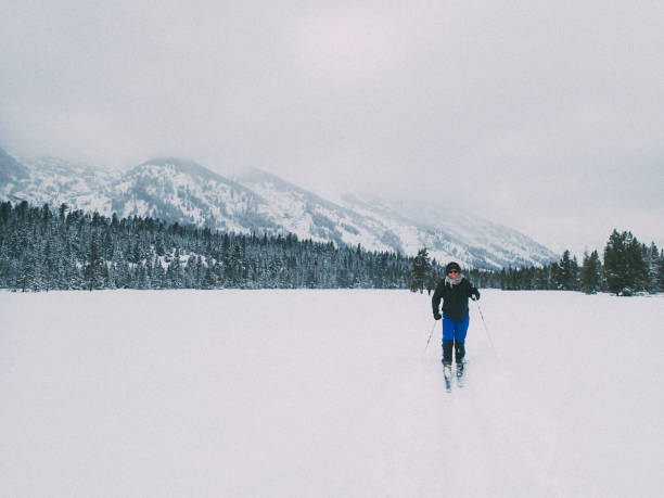 Grand Teton National Park in Winter stock photo