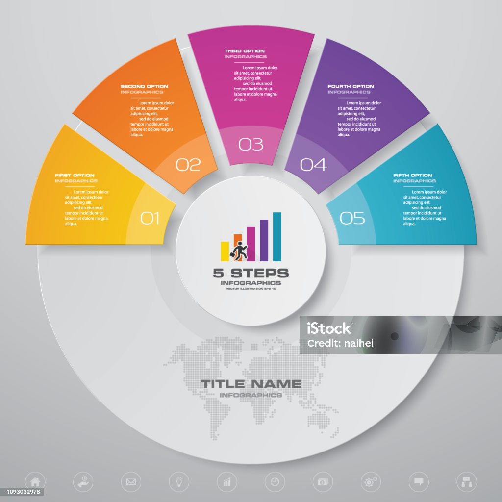 5 Steps Process Chart Infographics Element Stock Illustration ...