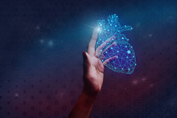 istock Human forefinger touches heart innovative technologies. Nebula dust  in infinite space. Mixed media. 1093034394