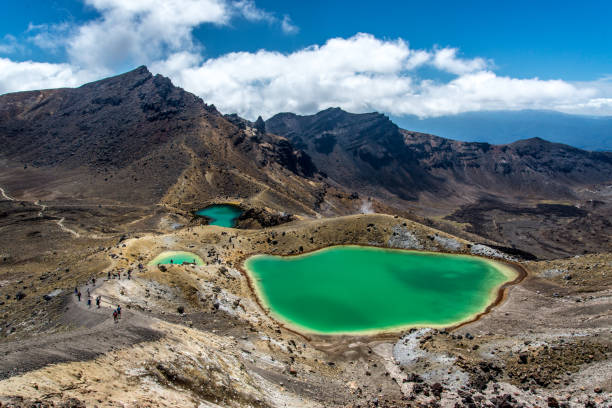 Lake of the Volcano Tongariro stock photo