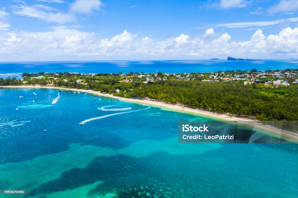 Amazing coastline on the indian ocean in Mauritius island Mauritius Stock Photo