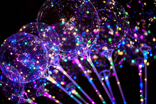 istock LED balloon with multi-colored luminous garland 1093081518