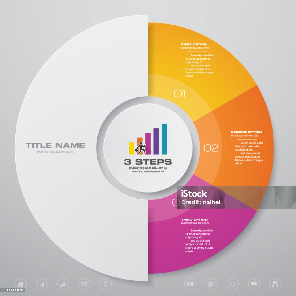 Half Cycle Vector 3 Steps Half Cycle Chart Infographics Elements Stock Illustration ...