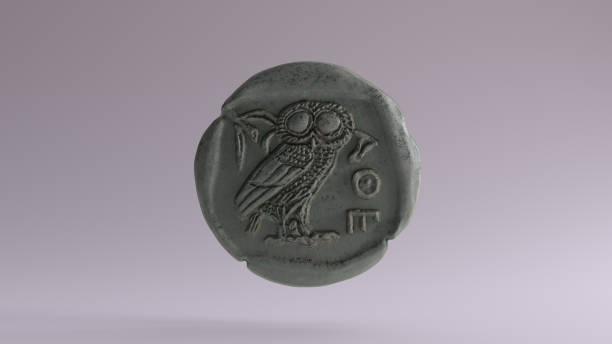 istock Old Antique Bronze Athena Coin 1093094278