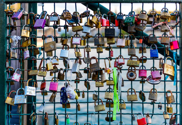 istock Love Padlocks hanging on old bridge in Zurich, Switzerland 1093100906