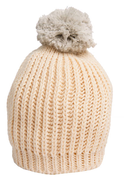 istock brown Knitted Winter Wool Hat with pom pom for baby 1093101436