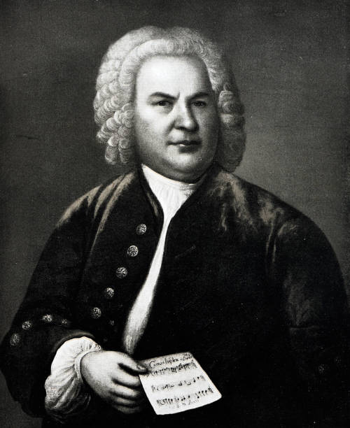 Portrait of Johann Sebastian Bach,  german composer, 1685-1750 stock photo