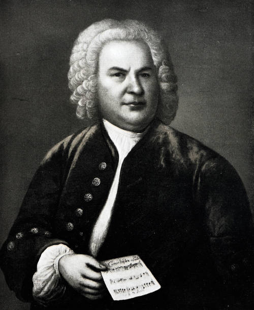 portrait of johann sebastian bach,  german composer, 1685-1750 - 1750 imagens e fotografias de stock