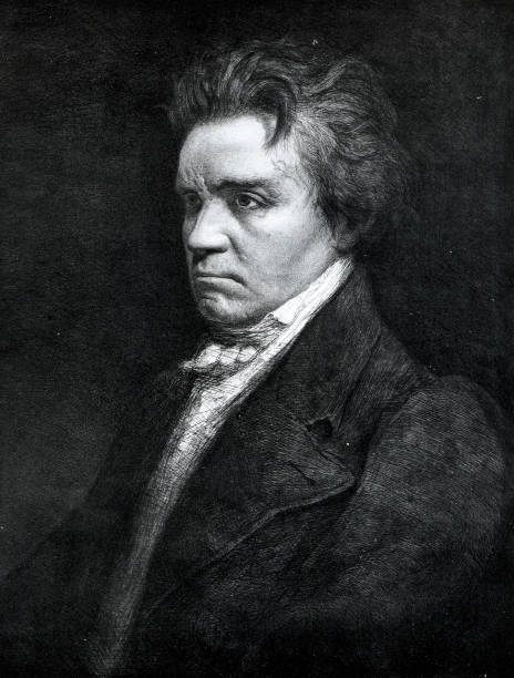 portrait de ludwig van beethoven - engraved image photos photos et images de collection