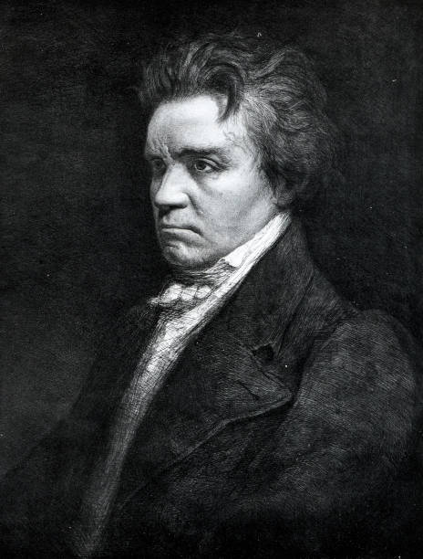 Portrait of Ludwig van Beethoven Image from 19th century engraved image photos stock pictures, royalty-free photos & images