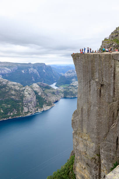 istock Cloudy day at the preikestolen in Norway 1093149544
