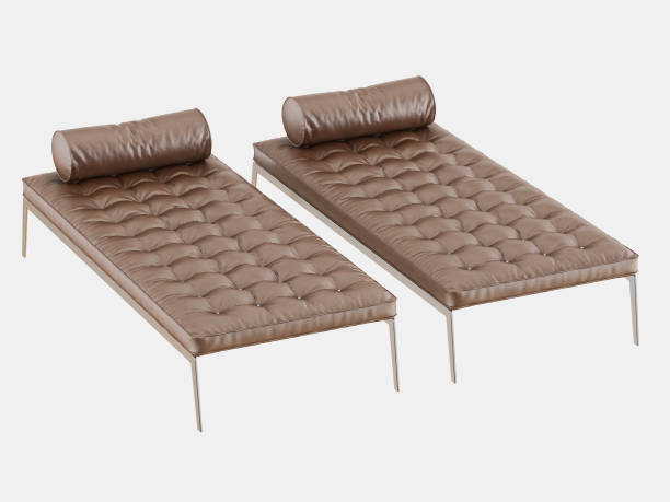 istock benh leather brown with a pillow on a white background 3d rendering 1093157300