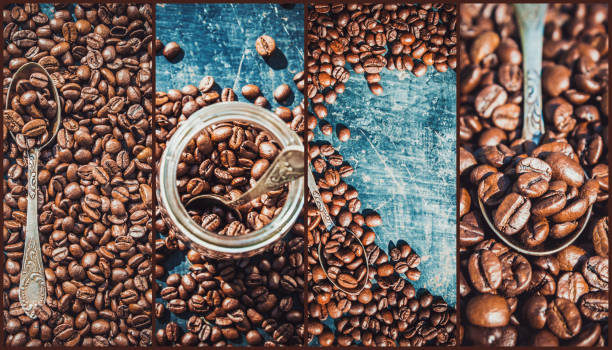 istock collage many pictures of coffee. Selective focus. 1093171240